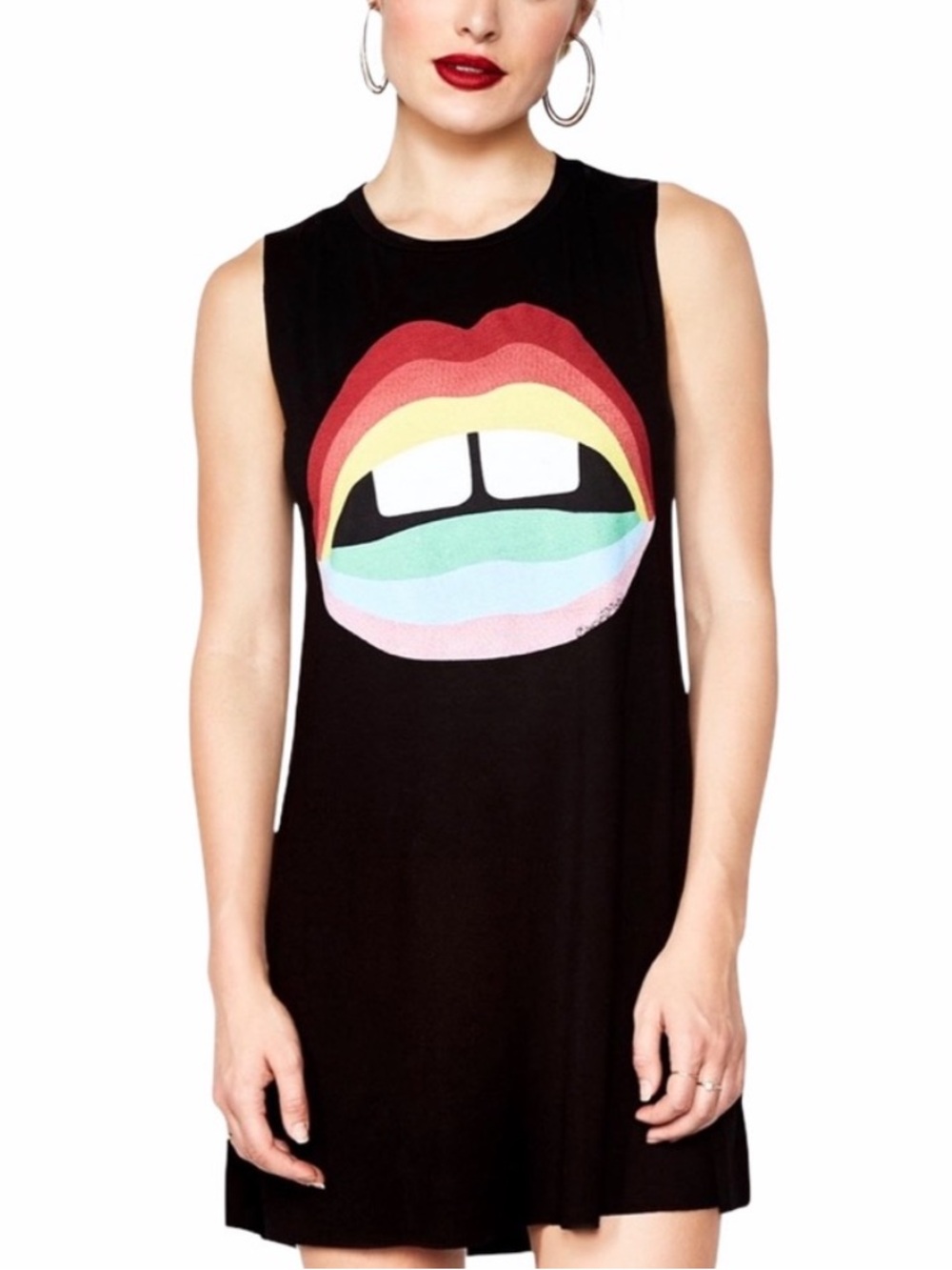 Lauren Moshi ☻︎ Deanna Rainbow Gap Mouth Dress ☻︎ Sz S